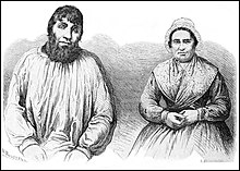 Przedstawienie pary Dumollardów opublikowane w 1864 roku.