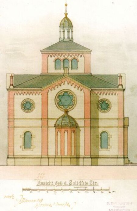 Ludwigsburg Synagoge architect drawing 1