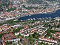 Aerial photo of the Flensburg harbour