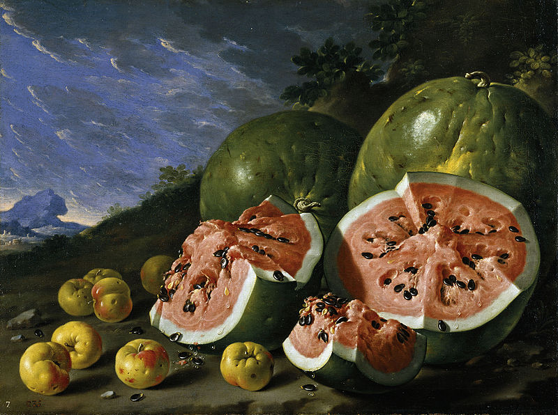 File:Luis Melendez, Still Life with Watermelons and Apples, Museo del Prado, Madird.jpg