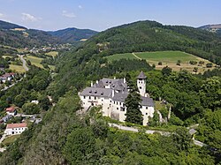 Aerial view dari Oberranna Kastil di Mühldorf