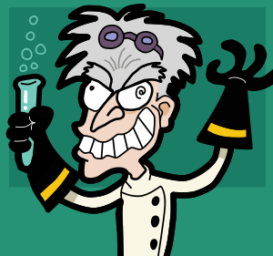 Mad scientist caricature