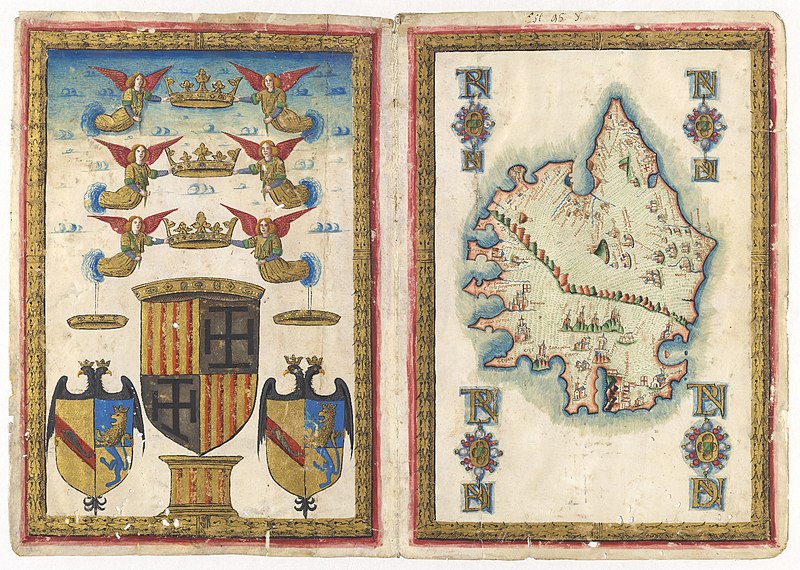 File:Maggiolo Dedication leaf and Map of the island of Corsica.jpg