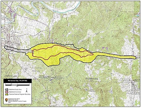 Map of Manassas Gap Battlefield core and study areas by the American Battlefield Protection Program Manassas Gap Battlefield Virginia.jpg