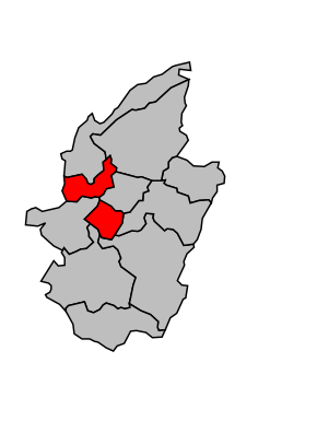 Kanton na mapě arrondissementu Saint-Dié-des-Vosges