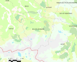 Mapa obce Aulus-les-Bains