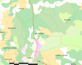 Mapa obce Belcodène