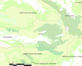 Mapa obce Le Fau