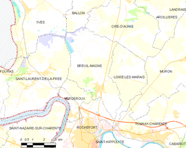 Mapa obce Breuil-Magné