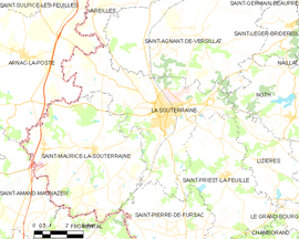 Mapa obce La Souterraine