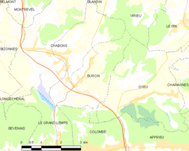 Mapa obce Burcin