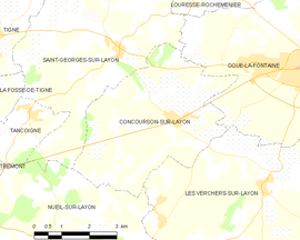 Mapa obce Concourson-sur-Layon