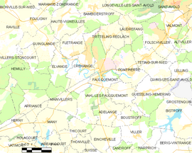 Mapa obce Faulquemont