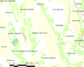 Mapa obce Séméacq-Blachon