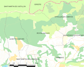 Mapa obce Peypin-d’Aigues