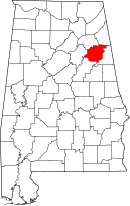 Map of Alabama highlighting Calhoun County.svg