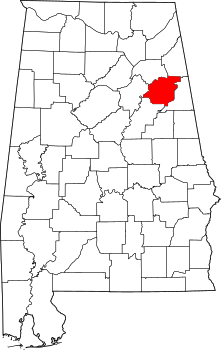 Map of Alabama highlighting Calhoun County.svg