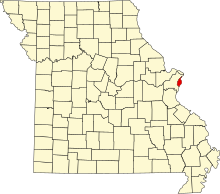 Map of Missouri highlighting Saint Louis City.svg