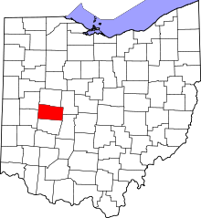 Harta e Champaign County në Ohio