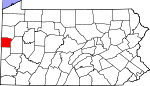 Map of Pennsylvania highlighting Lawrence County.svg