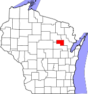 Map of Wisconsin highlighting Menominee County.svg
