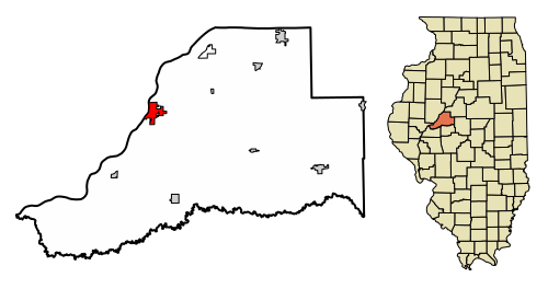 Location of Havana in Mason County, Illinois.
