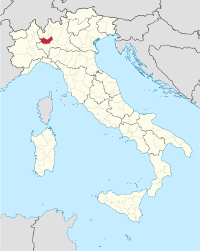 Metropolitní město Milán na mapě Itálie