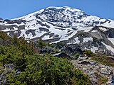 Mineral Mountain summit with Mt. Rainier in the background