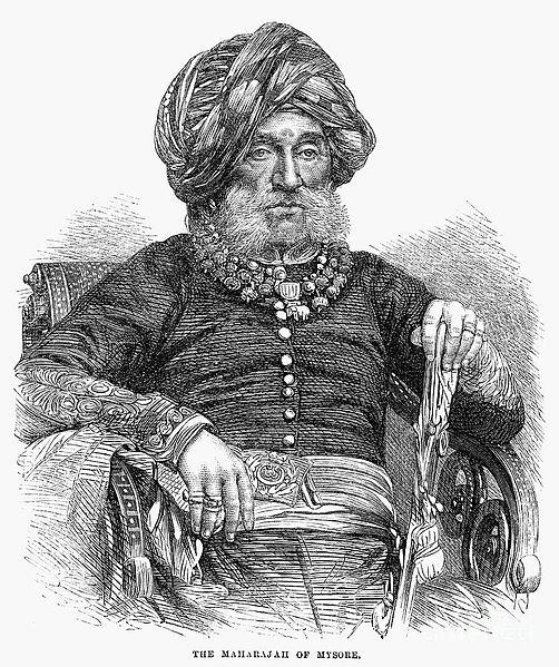 A pencil sketch of Maharaja Krishnaraja Wodeyar III. He was a patron of arts and culture who also built numerous temples across the kingdom