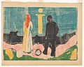 Zwei Menschen. Die Einsamen (1899), Holzschnitt, 39,4 × 55,2 cm, Munch-Museum Oslo