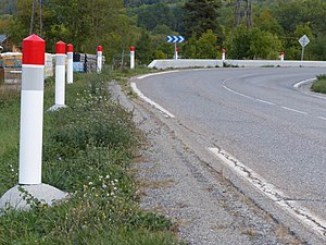 J1bis Tracé extérieur des virages dans les sections fréquemment enneigées