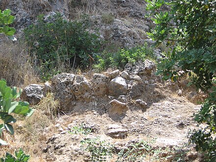 Remains of a wall of a Natufian house