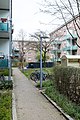 Deutsch: Naumannplatz-Siedlung in Hamburg-Dulsberg: Innenhof. This is a photograph of an architectural monument. It is on the list of cultural monuments of Hamburg, no. 30933.