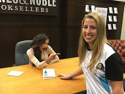Rivera posing with a fan at a book signing in 2016 at The Grove. In a 2016 interview she said: "I am from LA and if you're from LA, you know you made it if you get a book signing at the Barnes & Noble at The Grove, bitch".[49]