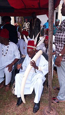An Igbo chief of the "red cap" rank. Ndi nze na ozo.jpg