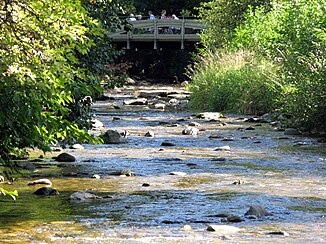 Neumagen with cast iron bridge in Staufen