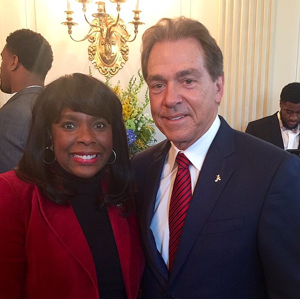 File:Nick Saban and Terri Sewell.jpg