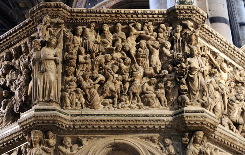File:Nicola, giovanni pisano e altri, pulpito del duomo di siena, 1265-68, strage degli innocenti.JPG