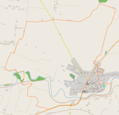 Mapa konturowa Nowego Korczyna, na dole znajduje się punkt z opisem „Źródło św. Kingi w Nowym Korczynie”