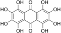 Octahydroxyanthraquinone'un iskelet formülü