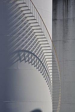 stairs on an oil tank