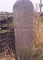 Thumbnail for File:Old Milestone by the A643, Lindley Moor Road, Huddersfield Parish (geograph 6743211).jpg