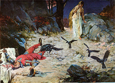 Death of the Last Croatian King (painting by Oton Ivekovic, 1894) Oton Ivekovic, Smrt kralja Petra Svacica u Gori Gvozdu 1097 god.jpg