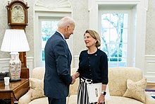 Capito meets with President Biden in the Oval Office during discussions about an infrastructure bill. P20210602AS-1554 (51268392431).jpg
