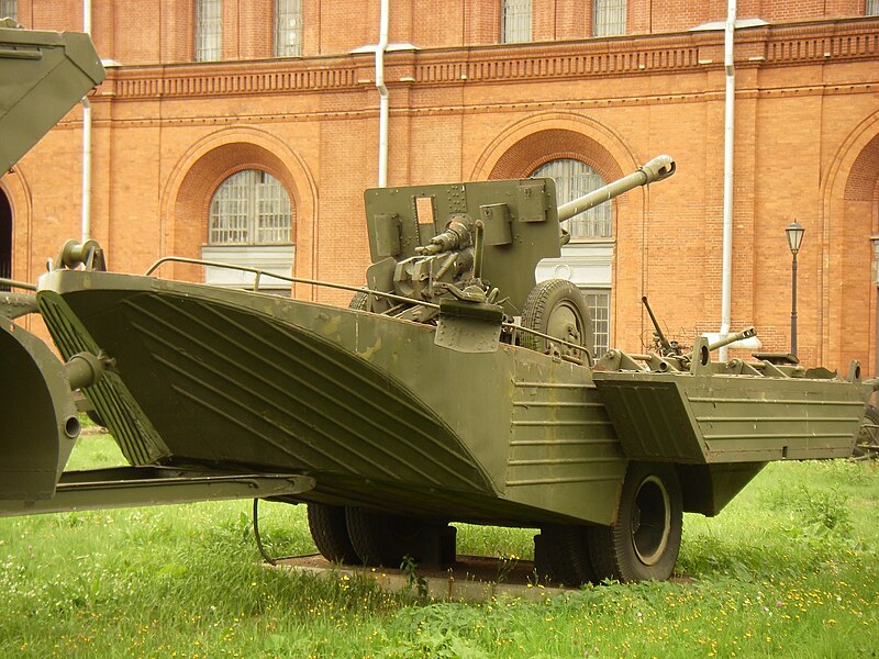 File:PKP trailer attached to the amphibian carrier PTS-2 in Military-historical Museum of Artillery, Engineer and Signal Corps in Saint-Petersburg, Russia.jpg