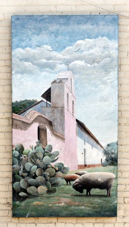 Contemporary artwork on display at Mission La Purísima.