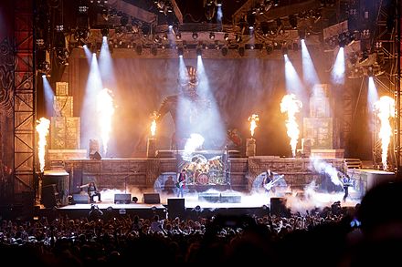 The Book of Souls stage with pyrotechnics