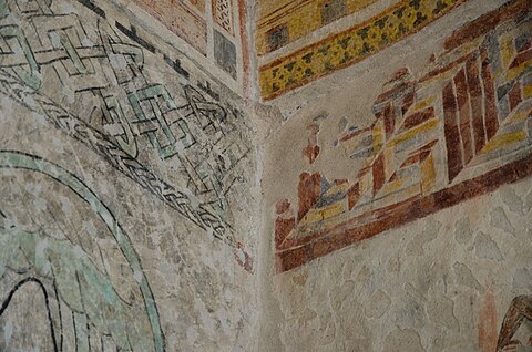 Romanesque Friezes in a corner of the church