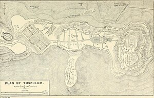 Plan of Roman Tusculum (published 1883) Plan of Tusculum, in History of Rome and of the Roman people (1883) (14578791330).jpg