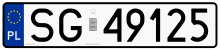 Detailed example of a Polish license plate in current design PolishLicensePlates2019.svg